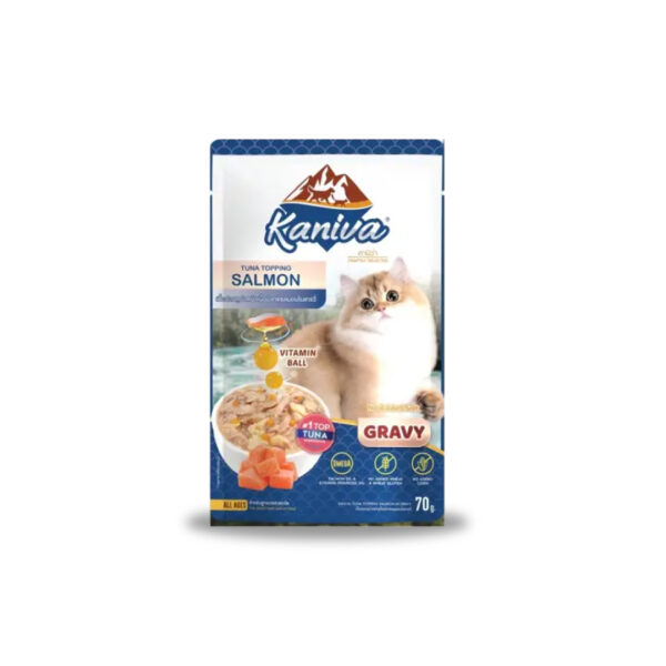 Kaniva Tuna Topping Salmon Gravy Pouch 70gm