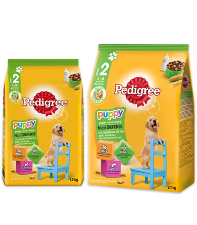 Pedigree Dry Puppy Food Liver, Vegetables and Milk Flavor 1.3kg