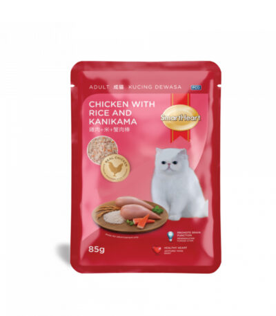 SmartHeart Cat Chicken with Rice and Kanikama Pouch 85gm
